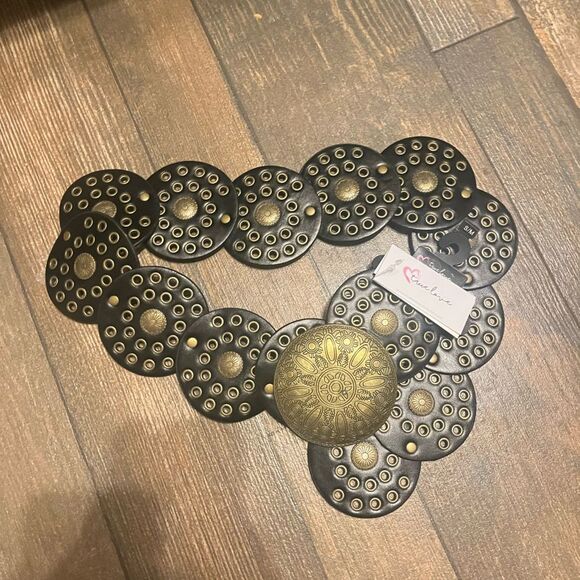 - Hollow Disc Belt Western Style Metal Buckle Vintage Belt main image 9